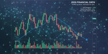 Accumulation/Distribution Line divergence on US mid-cap stock chart, 2026