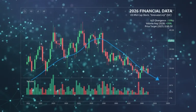 Accumulation/Distribution Line divergence on US mid-cap stock chart, 2026