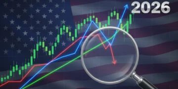 ADX indicator analyzing 2026 US stock market trend strength