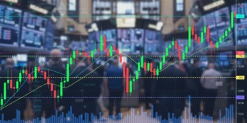 Fibonacci retracements on a tech stock chart, illustrating optimal entry points for 2026