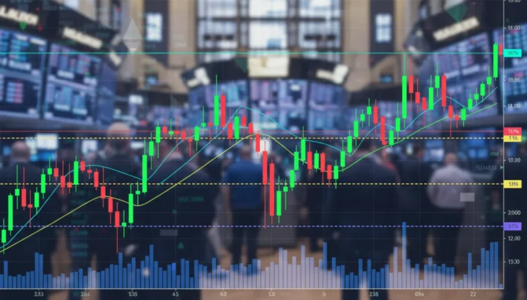 Fibonacci retracements on a tech stock chart, illustrating optimal entry points for 2026