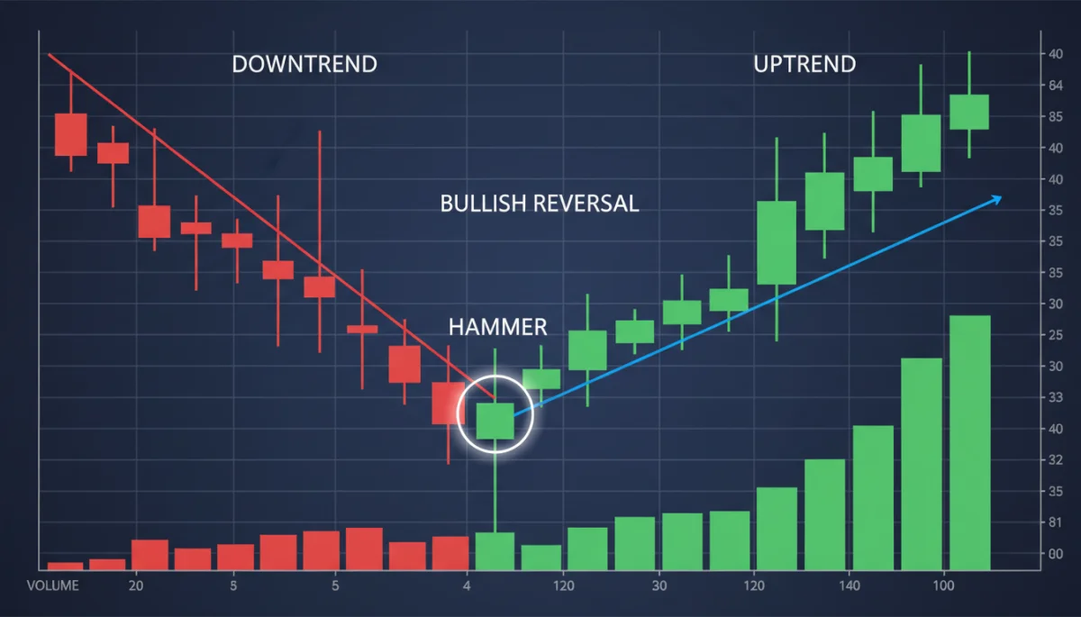 Hammer candlestick pattern bullish reversal