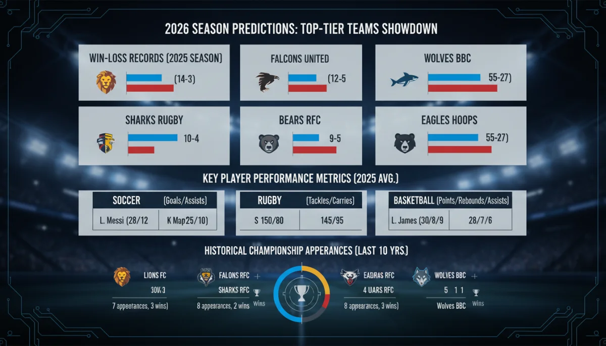 Infographic comparing key statistics of top teams for the 2026 Championship Battle, highlighting strengths and weaknesses.