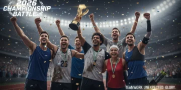 Celebrating underdog team victory in 2026 championship battle