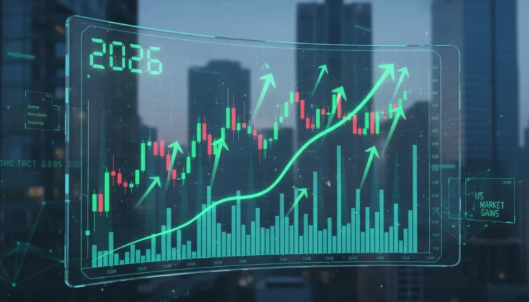 Chaikin Money Flow indicator on a futuristic stock chart predicting 2026 US market trends