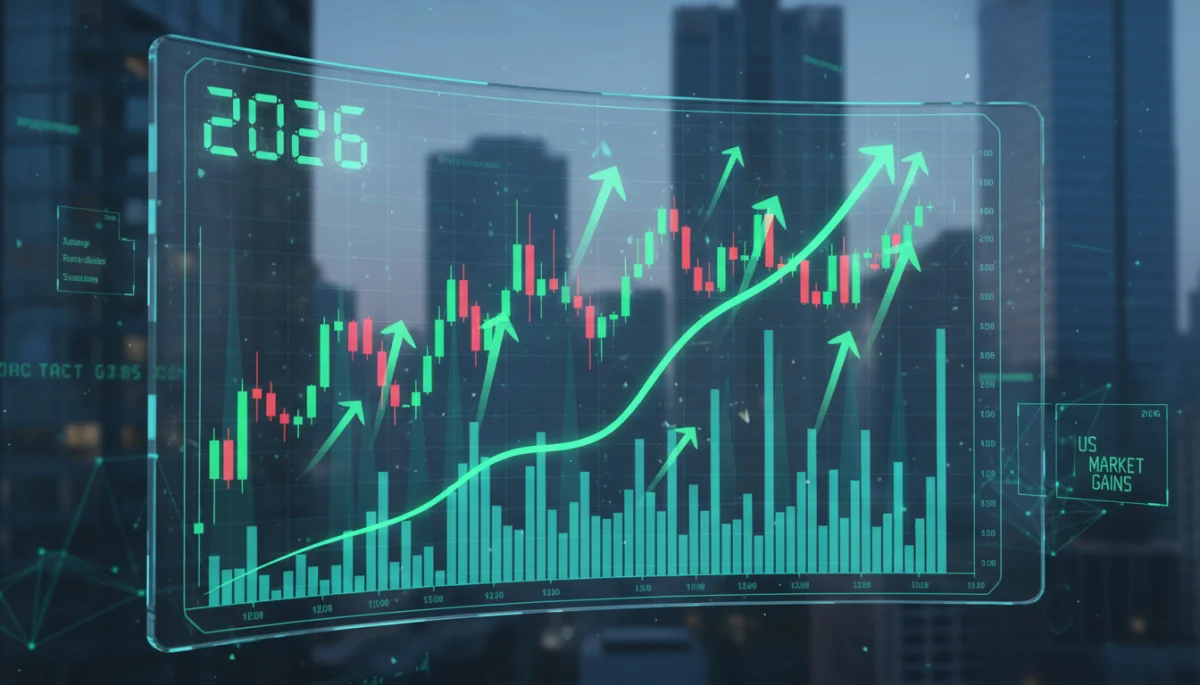 Chaikin Money Flow indicator on a futuristic stock chart predicting 2026 US market trends