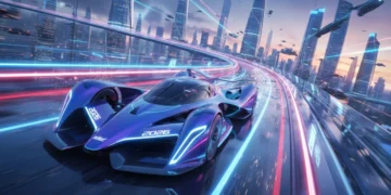 Futuristic race car on track representing 2026 rule changes