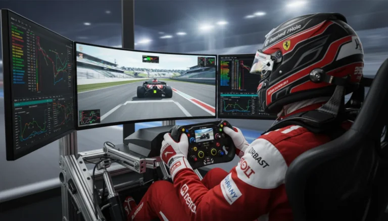 F1 driver training in advanced simulator for 2026 season
