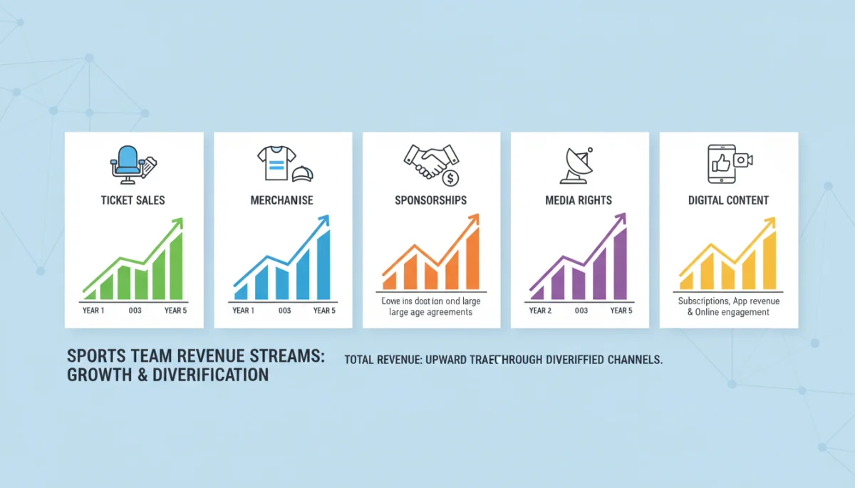 Infographic detailing diversified revenue streams for sports teams